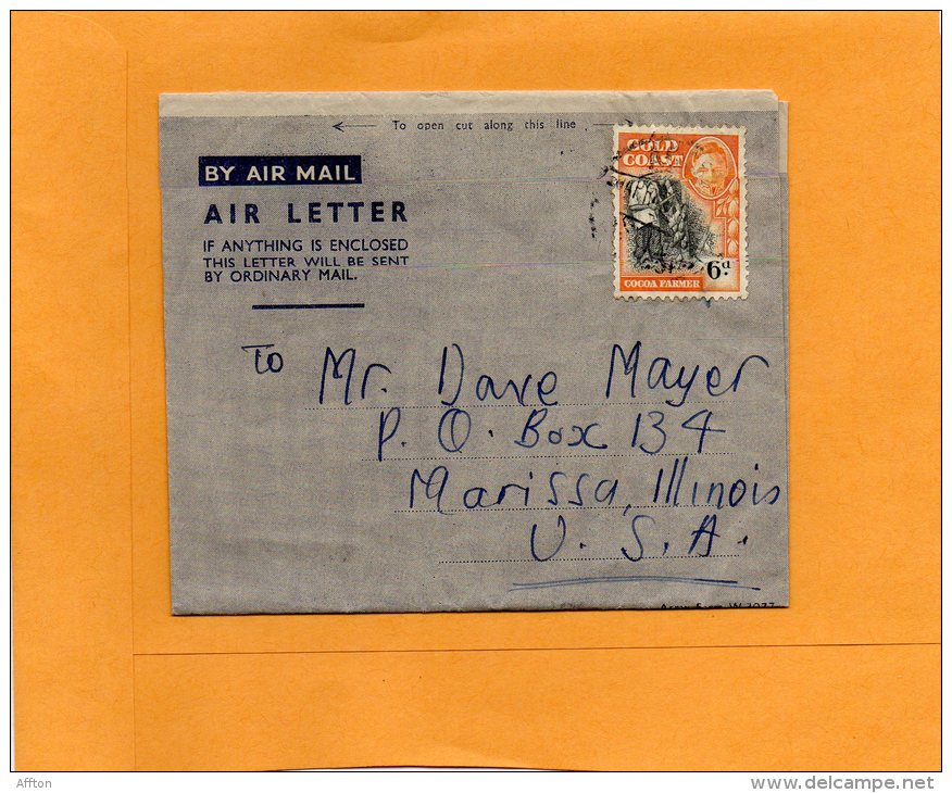 Gold Coast Old Cover Mailed To USA - Goudkust (...-1957)