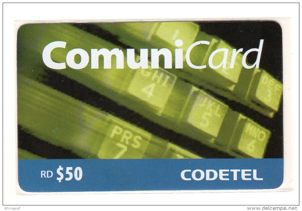 REPUBLIQUE DOMINICAINE CARAIBES PREPAYEE 50$ COMMUNICARD CODETEL - Dominicana