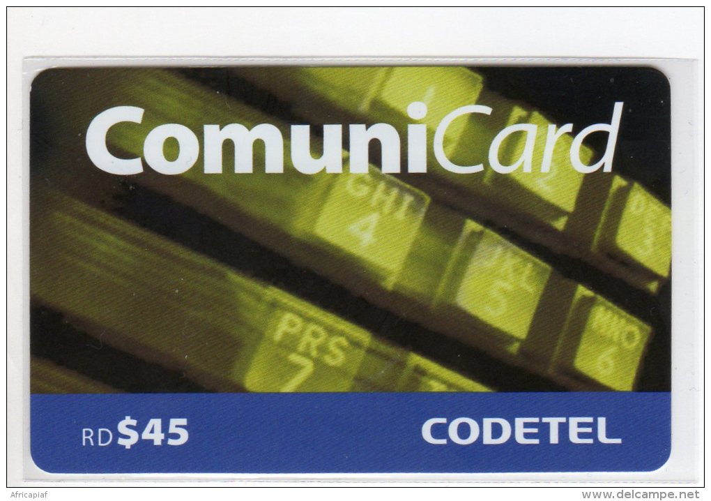 REPUBLIQUE DOMINICAINE CARAIBES PREPAYEE 45$ COMMUNICARD CODETEL - Dominicaine