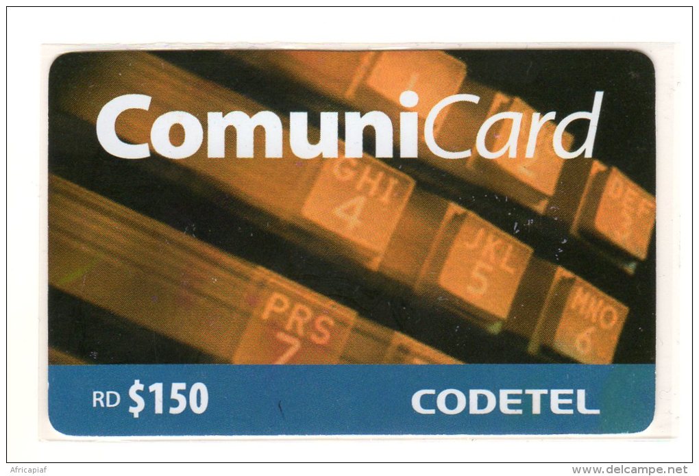 REPUBLIQUE DOMINICAINE CARAIBES PREPAYEE 150$ COMMUNICARD CODETEL - Dominicaanse Republiek