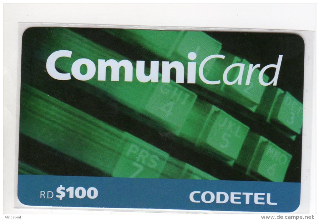 REPUBLIQUE DOMINICAINE CARAIBES PREPAYEE 100$ COMMUNICARD CODETEL - Dominik. Republik