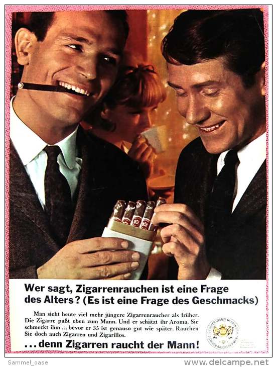 Reklame Werbeanzeige  -  Wer Sagt, Zigarrenrauchen Ist Eine Frage Des Alters?  -  Von 1965 - Libri