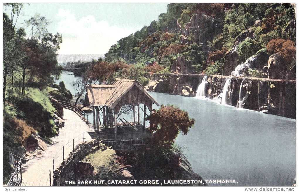 The Bark Hut, Cataract Gorge, Launceston, Tasmania - Vintage Card, Spurling &amp; Son No 796 Unused - Lauceston