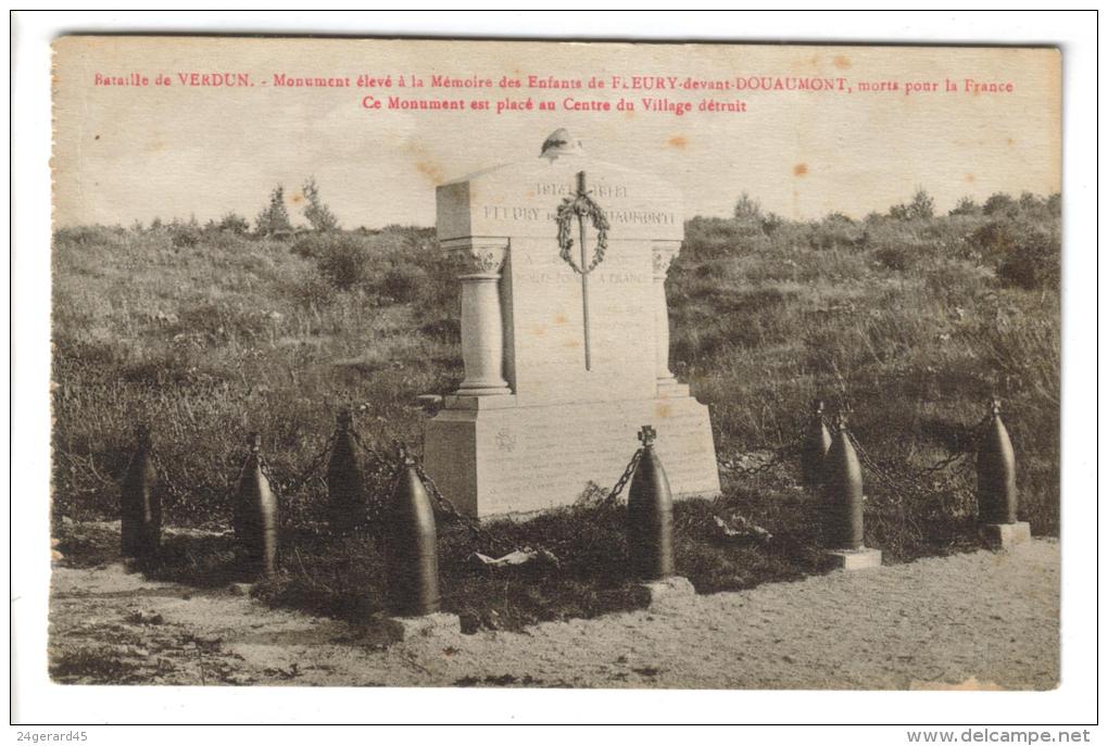 CPSM FLEURY DEVANT DOUAUMONT (Meuse) - Bataille De Verdun : Monument Placé Au Centre Du Village Détruit - Sonstige & Ohne Zuordnung
