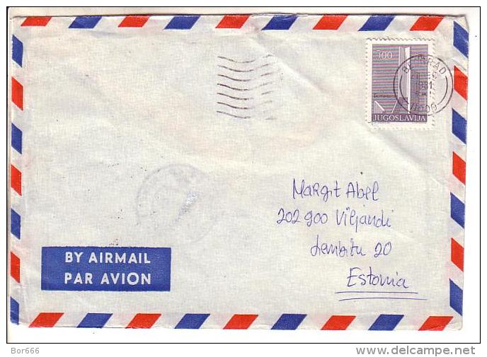 GOOD YUGOSLAVIA Postal Cover To ESTONIA 1981 - Good Stamped: Monument - Covers & Documents