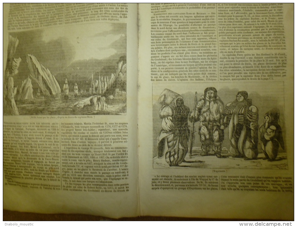 6 Mars.1834  MAGASIN UNIVERSEL:Pont-Neuf Et Samaritaine;Esquimaux;Sacrifices Humains Mexique;Enlevé Par AIGLE à Vaud - 1800 - 1849