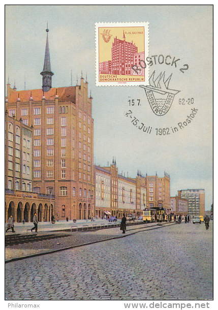 D14550 CARTE MAXIMUM CARD 1962 GERMANY DDR - ROSTOCK HOCHHAUS CP ORIGINAL - Other & Unclassified