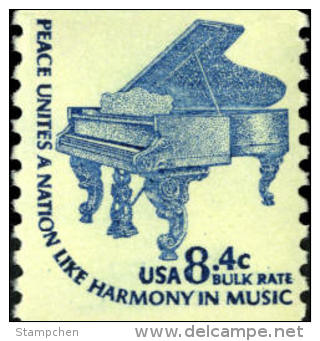 1978 USA 8.4c Americana Series Coil Stamp-Piano #1615c Music Post - Coils & Coil Singles