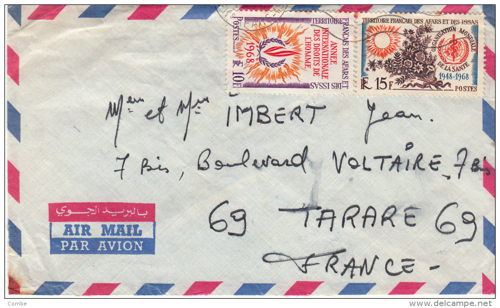 1968  LETTRE ., AFARS  ISSAS DJIBOUTI  Pour FRANCE  /1727 - Briefe U. Dokumente
