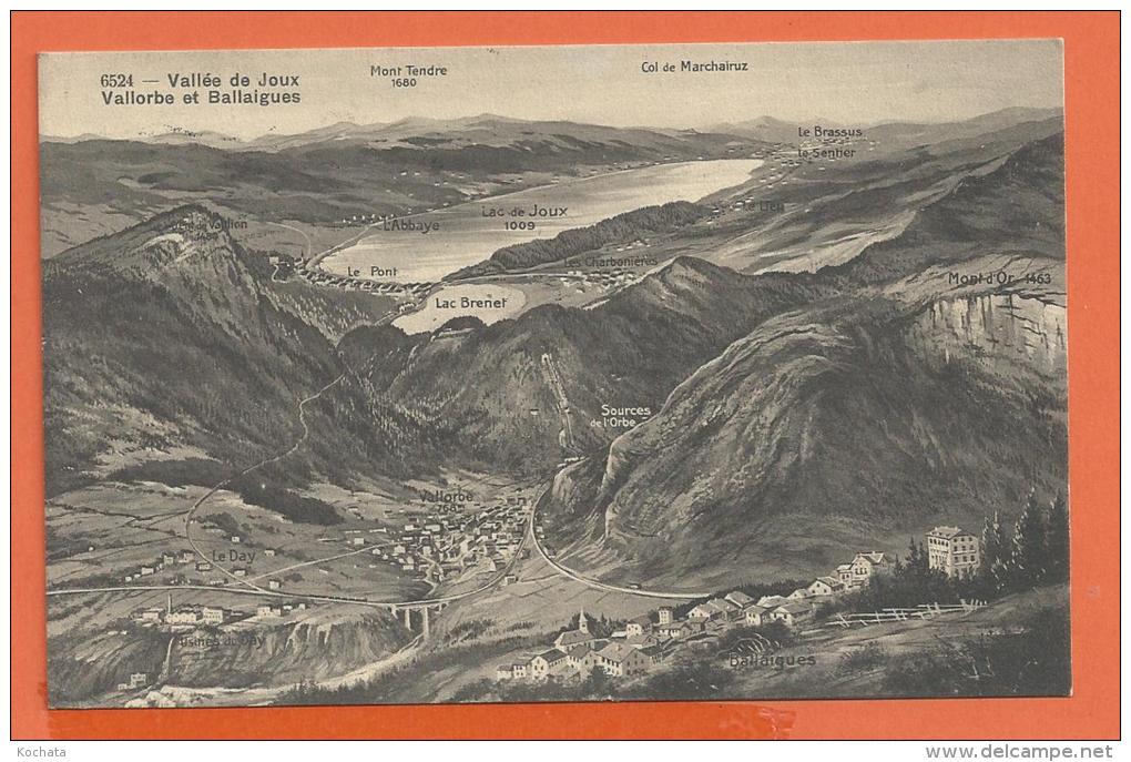 FEL966, Vallée De Joux, Vallorbe, Ballaigues, Sources De L'Orbe, Lac De Joux, Le Sentier,circulée 1916 - Ballaigues