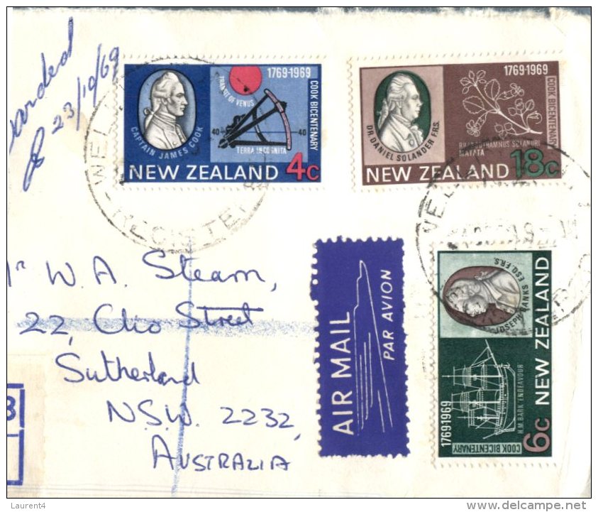 (501) New Zealand To Australia Registered Cover - Other & Unclassified