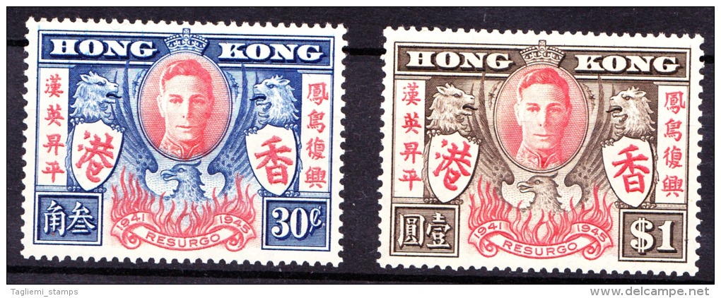 Hongkong, 1946, SG 169 - 170, Mint Very Lightly Hinged - Neufs