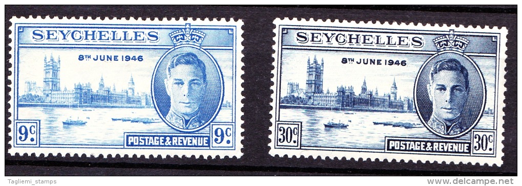 Seychelles, 1946, SG 150 - 151, Mint Very Lightly Hinged - Seychelles (...-1976)