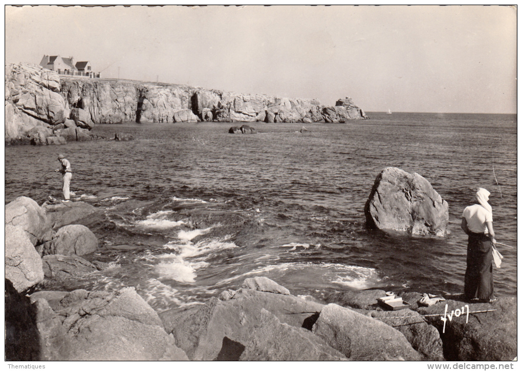 Thematiques 44 Loire Atlantique Le Croisic La Grande Côte Pêcheurs Pêche à La Ligne Ecrite 10 05 1954 - Le Croisic