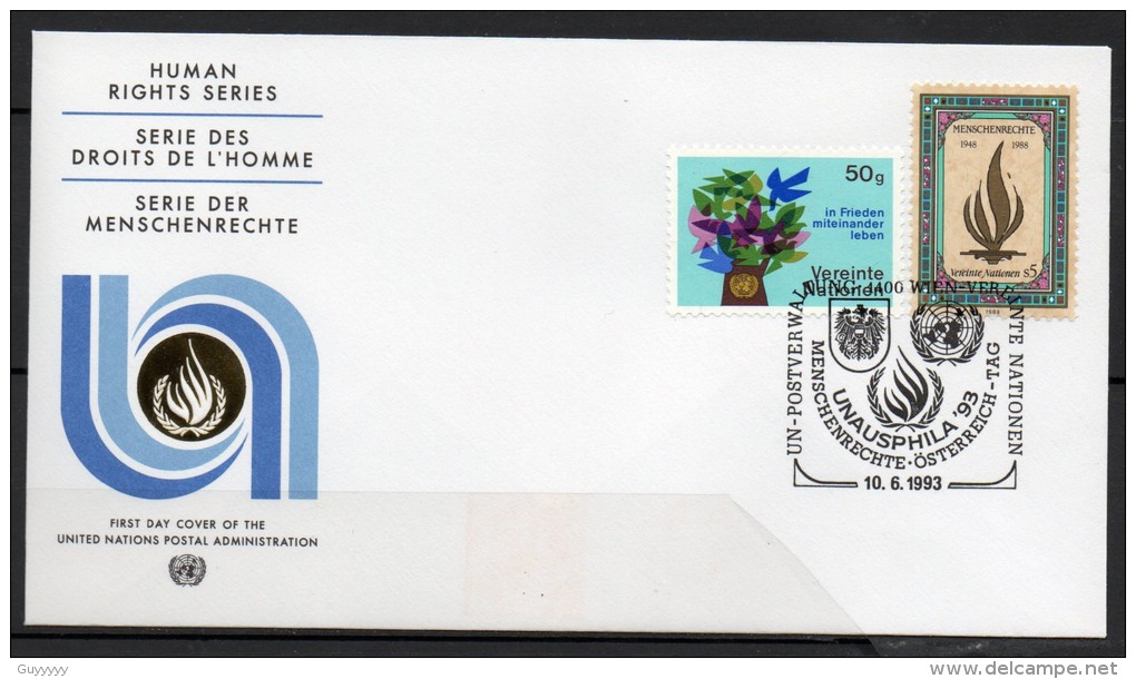 Nations-Unies (Vienne) - FDC - 1993 - Yvert N° 1 & 87 - FDC