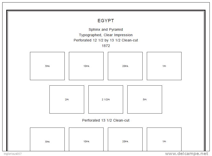 EGYPT STAMP ALBUM PAGES 1866-2011 (247 Pages) - Inglés