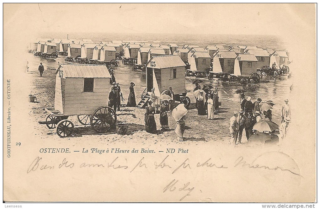 Oostende-Ostende-La Plage à L'Heure Des Bains (édit: Godtfurneau, Libraire, Ostende) - Oostende