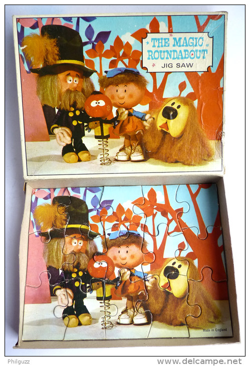 TRES RARE Puzzle JIG SAW 1967 - The Magic Roundabout - LE MANEGE ENCHANTE - 15 Pièces - Puzzels