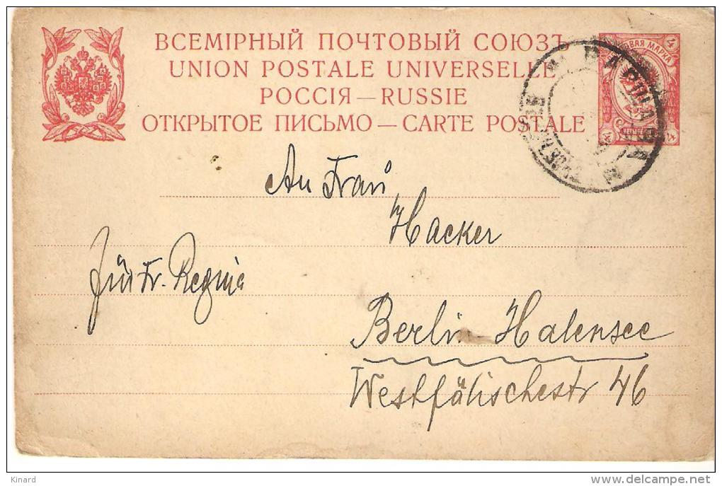 CPA ..ENTIER POSTAL  ...RUSSIE ...1909... - Oblitérés