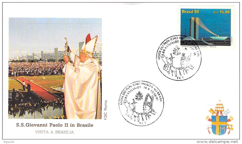 BRESIL  CATHOLIQUE VOYAGE  PAPE  JEAN PAUL II   Pope John Paul II Papst Johannes Paul II  PAPA Jonas Paulius II - Brieven En Documenten