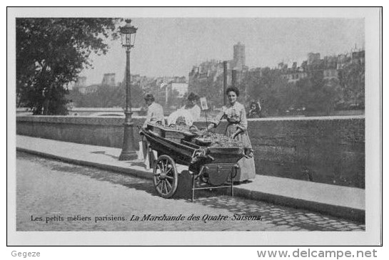 75 Les Petits Métiers Parisiens La Marchande Des Quatre Saisons  Reproduction N° 47 - Straßenhandel Und Kleingewerbe