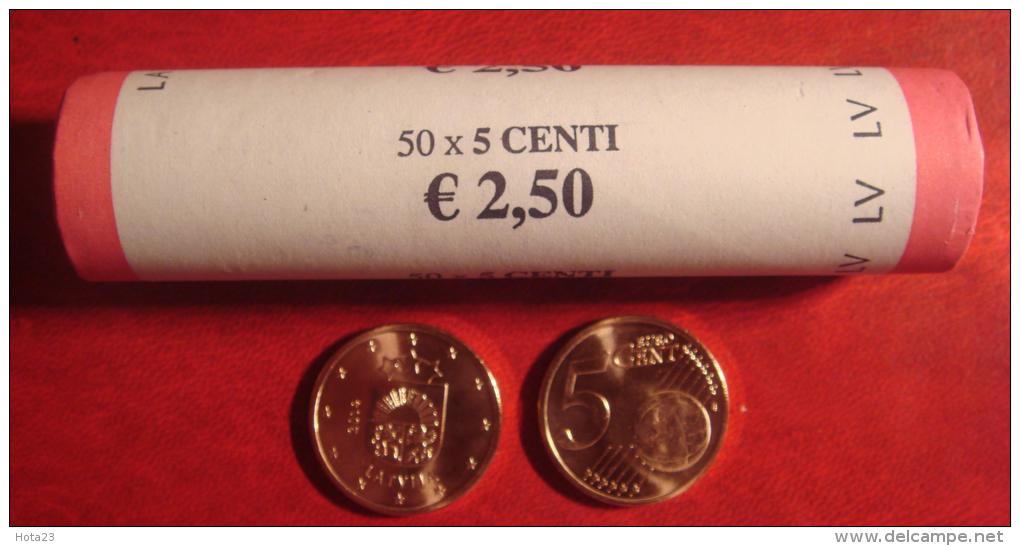 Latvia / Lettonia / Lettland 2014 EURO COIN 50 X 5 Euro Cents Bank Roll  UNC - Lettonia