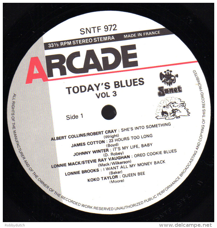 * LP *  TODAY'S BLUES Vol.3 - ALBERT COLLINS / ROBERT CRAY / STEVIE RAY VAUGHAN / JAMES COTTON A.o. - Blues