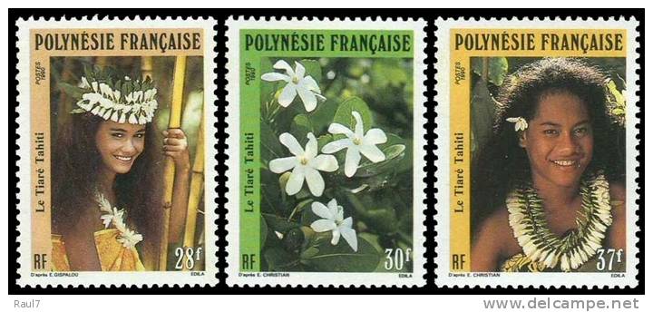 Polynésie 1990 - Le Tiaré Tahiti, Fleurs - 3val Neuf // Mnh - Nuevos