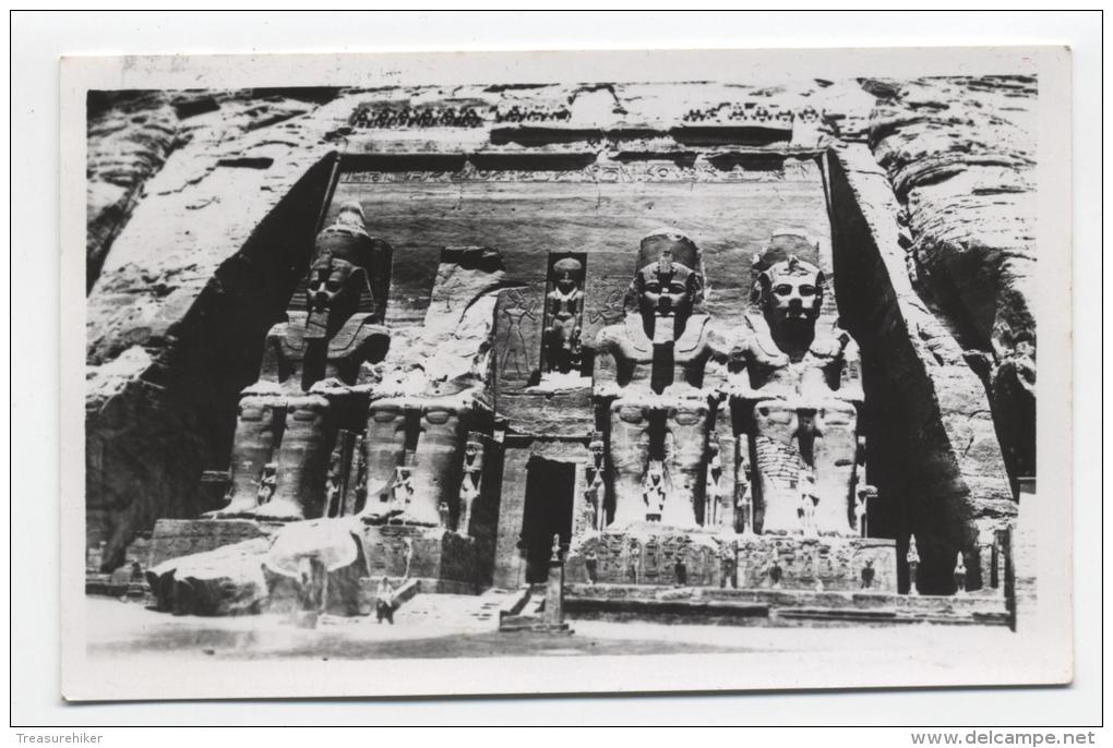 Temple Of Ramses II ABOU SIMBEL Egypt 1950's Real Photo Mailed To Cotuit, Mass. USA - Abu Simbel Temples