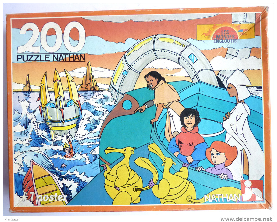 Puzzle Nathan 1986 - LES MONDES ENGLOUTIS LE MONSTRE DU LAC - 200 Pièces - Puzzels