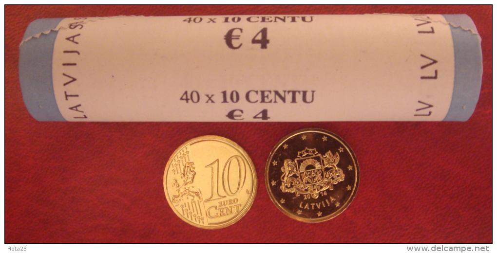 Latvia / Lettonia / Lettland   2014 EURO COIN  40 X 10 Euro Cents Bank Roll - UNC - Lettonia