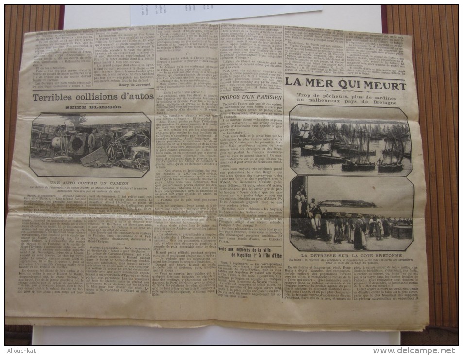 Journal Quotidien Original &laquo; Le Matin &raquo;Mardi 3 Septembre 1912 + De 100 Ans-faire Défiler Photos +certificat - Journaux Anciens - Avant 1800