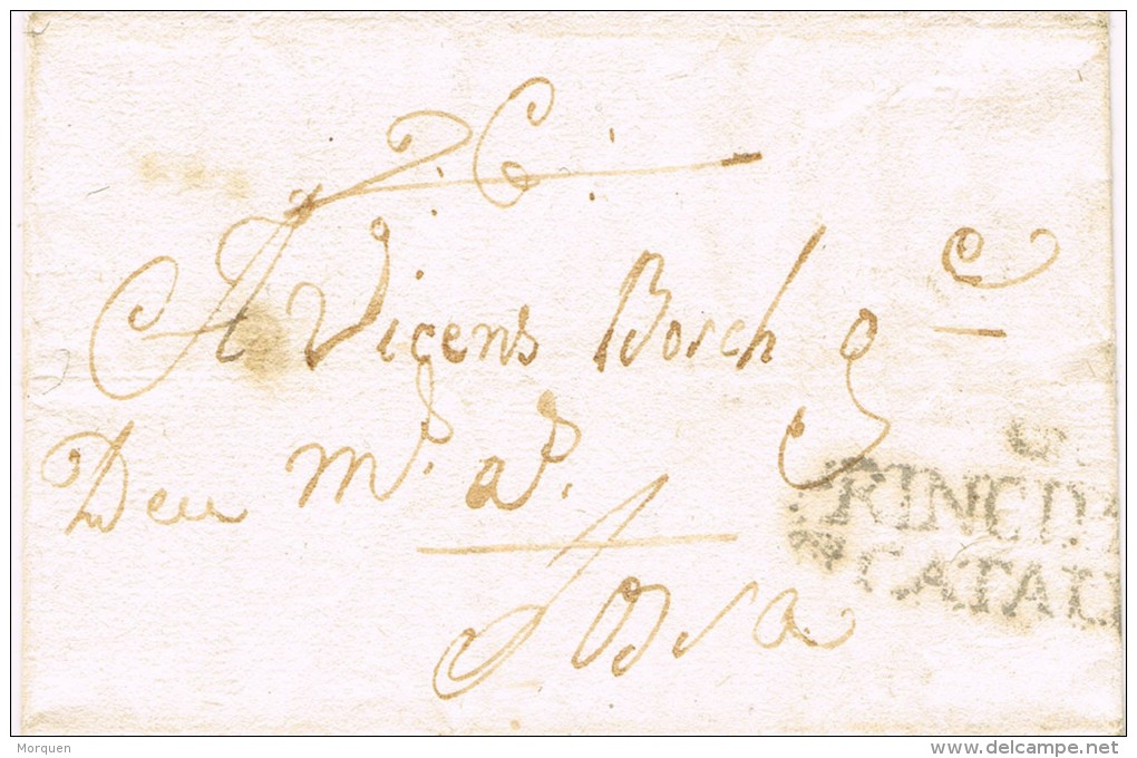 6587. Carta Entera Pre Filatelica BAÑOLAS (Gerona) 1789 - ...-1850 Prephilately