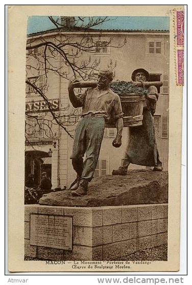 FRANCE (71) - MACON, Le Monument ´Porteurs De Vendange´, Oeuvre Du Sculpteur Morlon - Macon