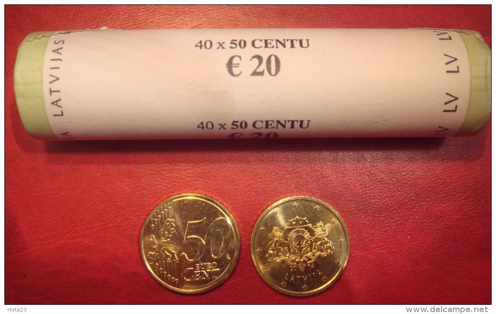 Latvia / Lettonia / Lettland   2014 EURO COIN  40 X 50 Euro Cents Bank Roll - UNC - Latvia