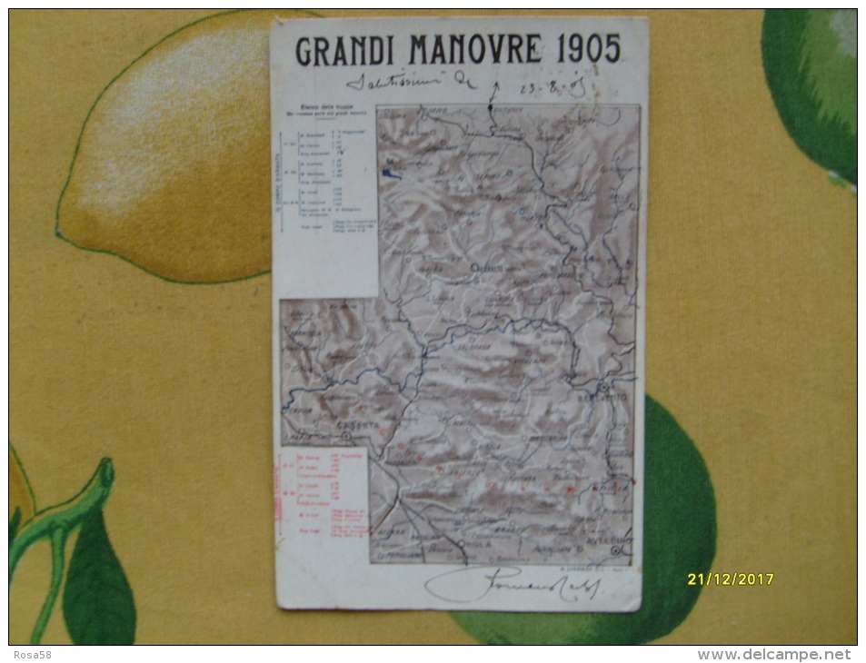 1905 GRANDI MANOVRE  Giulianova Del Sannio Cartina Geografica Militare - Benevento