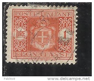 ITALY KINGDOM ITALIA REGNO 1945 LUOGOTENENZA 1945 SEGNATASSE TAXES TASSE RUOTA LIRE 1 USED TIMBRATO - Taxe