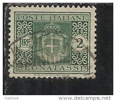 ITALY KINGDOM ITALIA REGNO 1945 LUOGOTENENZA SEGNATASSE TAXES TASSE FILIGRANA RUOTA LIRE 2 USED - Postage Due