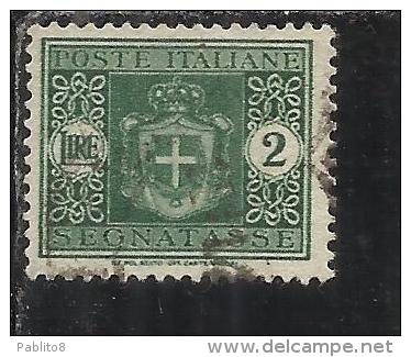 ITALY KINGDOM ITALIA REGNO 1945 LUOGOTENENZA SEGNATASSE TAXES TASSE FILIGRANA RUOTA LIRE 2 USED - Taxe