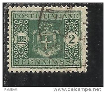 ITALY KINGDOM ITALIA REGNO 1945 LUOGOTENENZA SEGNATASSE TAXES TASSE FILIGRANA RUOTA LIRE 2 USED - Taxe