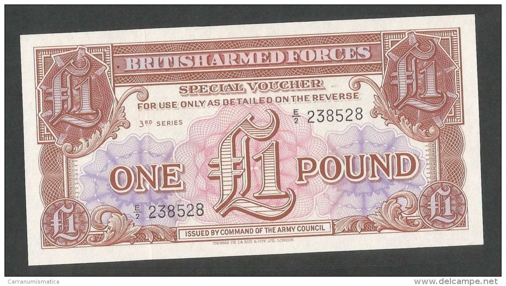 UNITED KINGDOM - BRITISH ARMED FORCES - 1 POUND (third Series E2) - British Military Authority