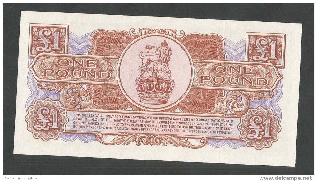 UNITED KINGDOM - BRITISH ARMED FORCES - 1 POUND (third Series E2) - British Military Authority