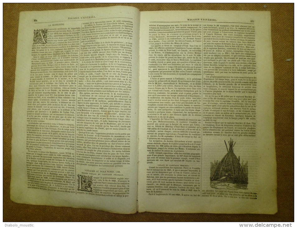 24 Avril 1834 MAGASIN UNIVERSEL :La Madeleine;Au Pôle Nord;Prométhée;Ancien Jeu; Ile De Corail; - 1800 - 1849