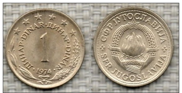 JUGOSLAVIA 1 Dinar 1974. # 2392. - Joegoslavië