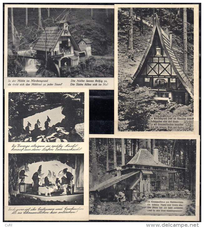 GERMANY Ca 1935 - A Set Of 4 Postal Cards Of The Fairy Tale Park At Bad Sachsa - Bad Sachsa