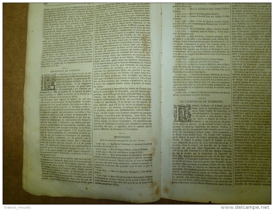 1er Mai 1834 MAGASIN UNIVERSEL : Louis XII;  Détroit Du Roi GEORGE; Les Bagnes ; Les Bazars D'ORIENT; Rochester - 1800 - 1849