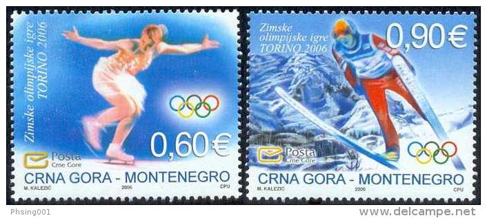 Montenegro 2006 Torino Winter Olympic Games Skating Ski Jumping Sports Italy, Set MNH - Winter 2006: Turin - Paralympics