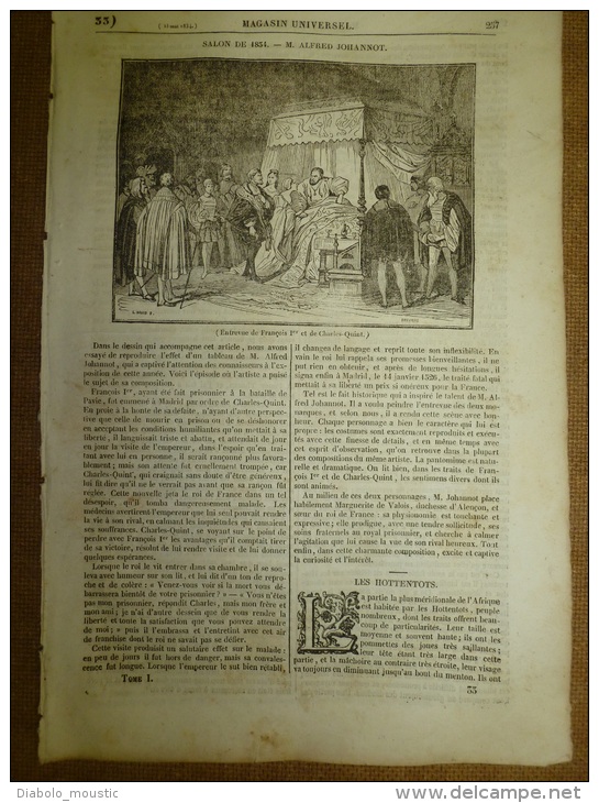 15 Mai 1834 MAGASIN UNIVERSEL : Les Hottentots D'Afrique; Végétaux Du Globe; Les Comètes; Château D'ANET - 1800 - 1849