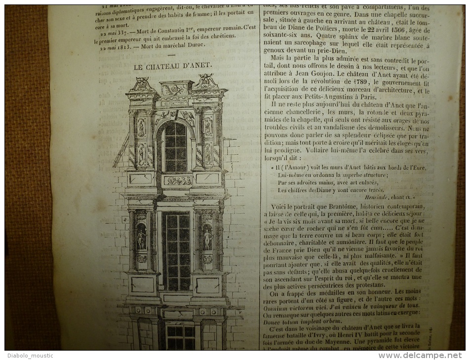 15 Mai 1834 MAGASIN UNIVERSEL : Les Hottentots D'Afrique; Végétaux Du Globe; Les Comètes; Château D'ANET - 1800 - 1849