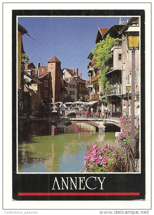 Cp, 74, Annecy, La Vieille Ville, Les Quais, écrite 1987 - Annecy-le-Vieux